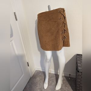 Lztlylzt Designer Short Skirt Casual High Waist mm Suede